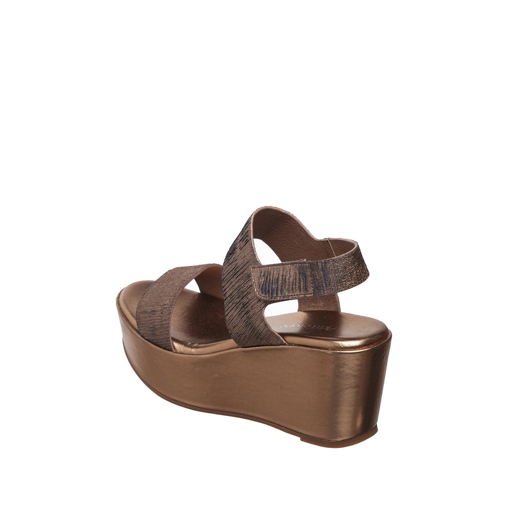 Womens Metallic Platform Wedge Sandals Strappy Comfort Style - Bronze - View 5 | H63 Jill