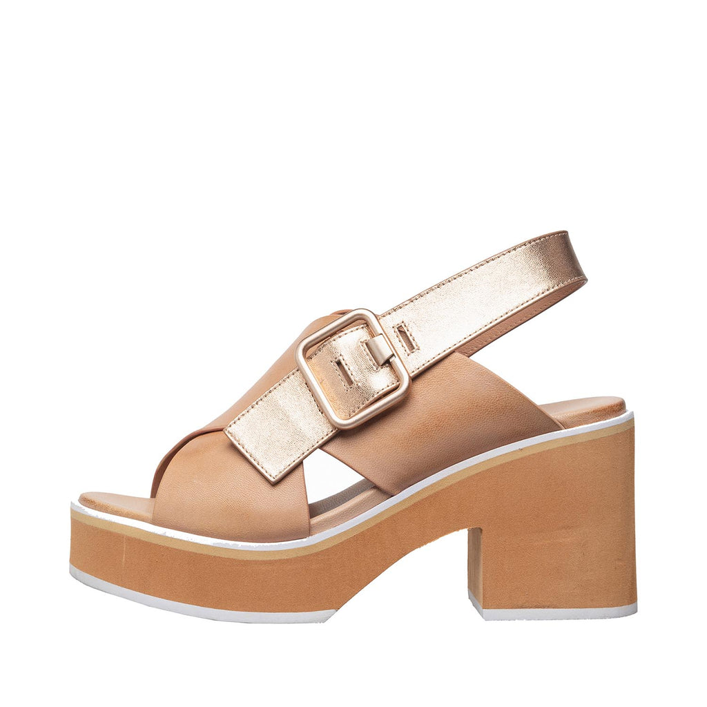 Womens Platform Slingback Sandals Black Leather Block Heel Trendy Comfort - Make up - View 8 | I04 Joey