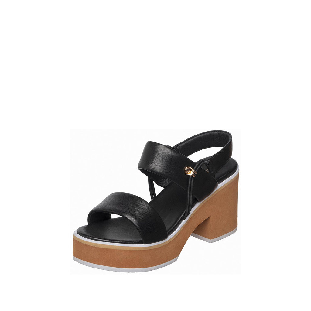 Womens Platform Sandals Chunky Heel Ankle Strap Comfort Style - Black - View 7 | I17 Kendra