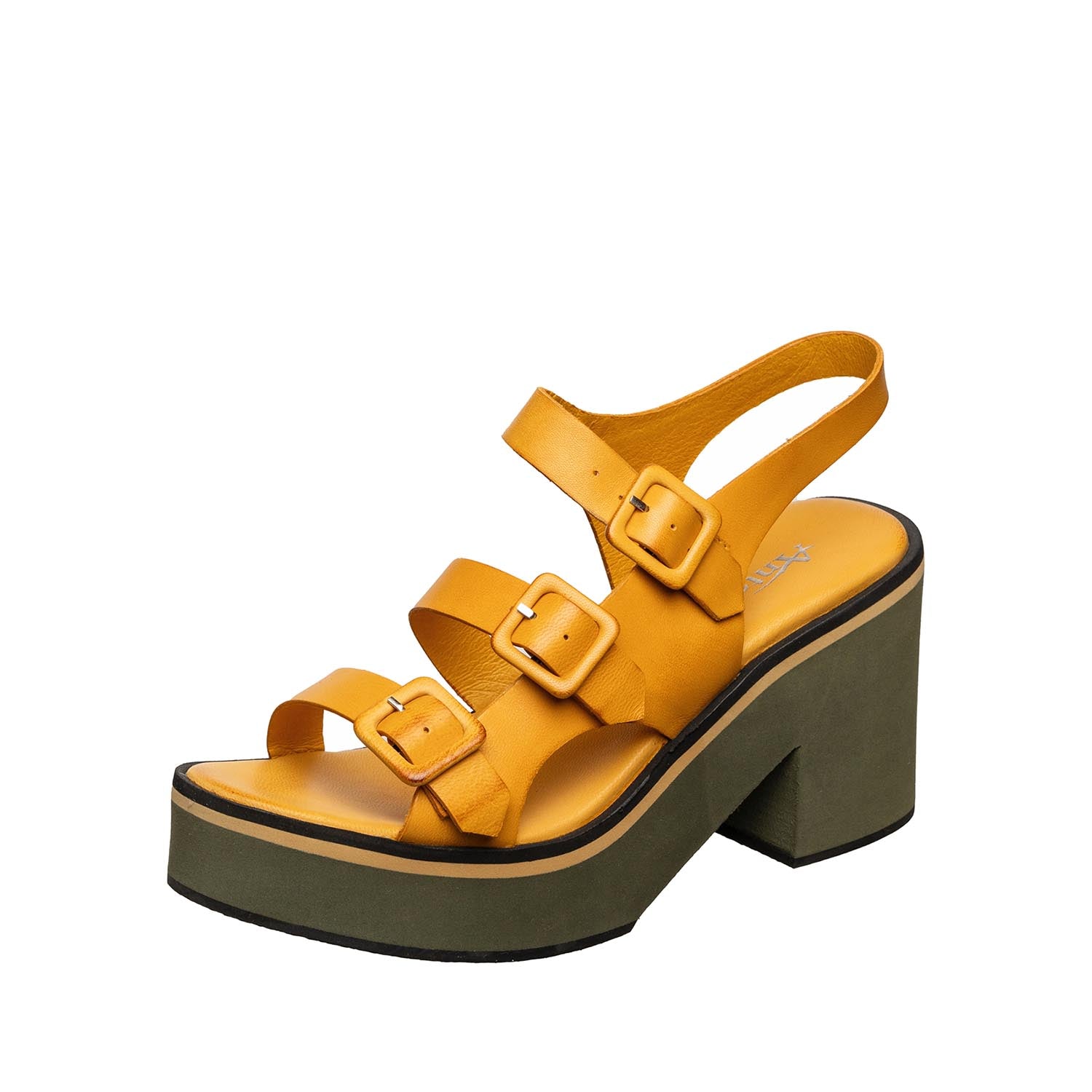 Chunky Platform Triple Buckle Sandals – Bold & Stylish – Antelope