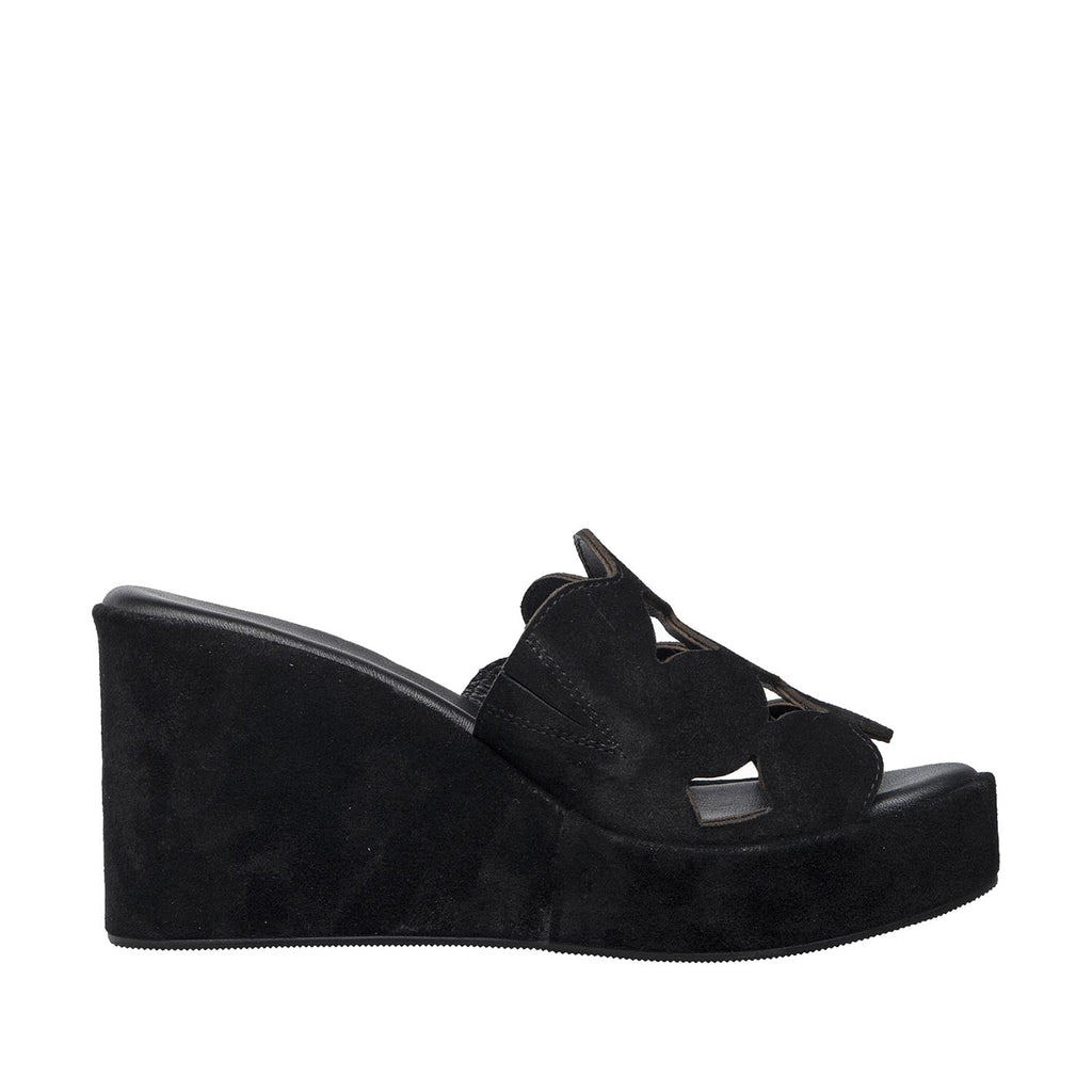 Womens Braided Strap Platform Wedge Sandals Comfort Style - Black - View 3 | I24 Opal