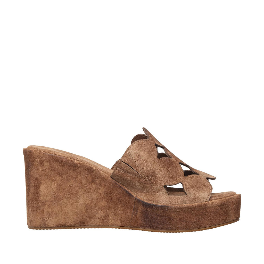 Womens Braided Strap Platform Wedge Sandals Comfort Style - Mocha - View 15 | I24 Opal