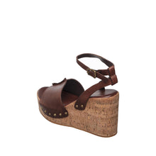 Womens Cork Wedge Ankle Strap Sandals Platform Comfort - Coffee - Thumbnail 5 | I56 Allie
