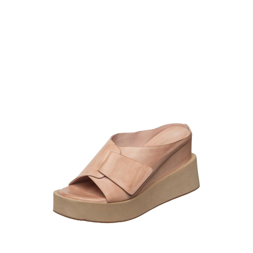 Womens Platform Mule Sandals Wedge Heel Comfort Style - Blush - View 2 | I70 Padme