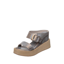 Womens Metallic Platform Sandals Ankle Strap Comfortable Wedge - Aqua - Thumbnail 1 | I71 Laura
