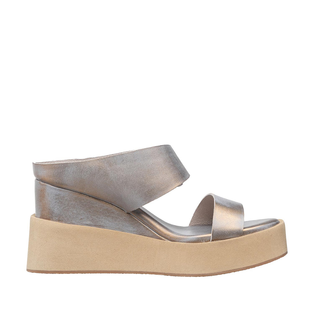 Womens Metallic Platform Sandals Ankle Strap Comfortable Wedge - Aqua - View 3 | I71 Laura