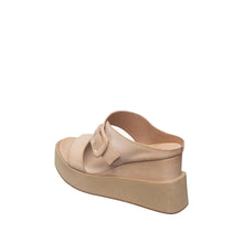 Womens Platform Ankle Wrap Sandals Nude Leather Comfort Style - Make up - Thumbnail 5 | I73 Laura
