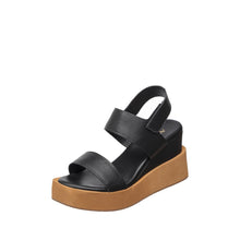 Womens Platform Wedge Sandals Two Strap Comfort Style - Black - Thumbnail 7 | I76 Jill
