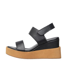 Womens Platform Wedge Sandals Two Strap Comfort Style - Black - Thumbnail 8 | I76 Jill
