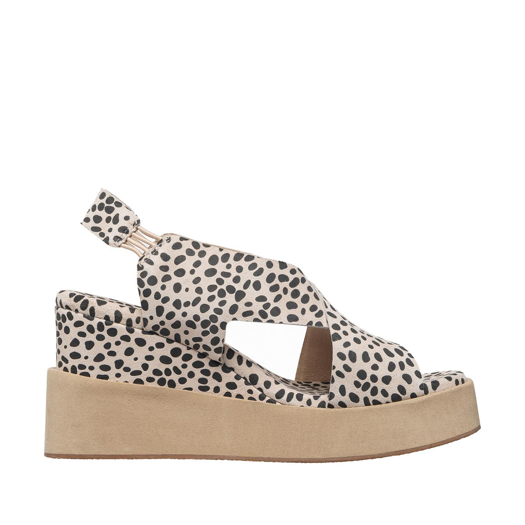 Womens Leopard Print Platform Wedge Sandals Slingback Comfort Style - Make up - View 4 | I81 Cait