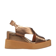 Womens Metallic Crossover Platform Sandals Slingback Comfort Style - Bronze - Thumbnail 3 | I83 Cait
