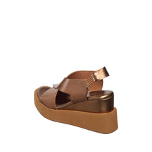 Womens Metallic Crossover Platform Sandals Slingback Comfort Style - Bronze - Thumbnail 5 | I83 Cait
