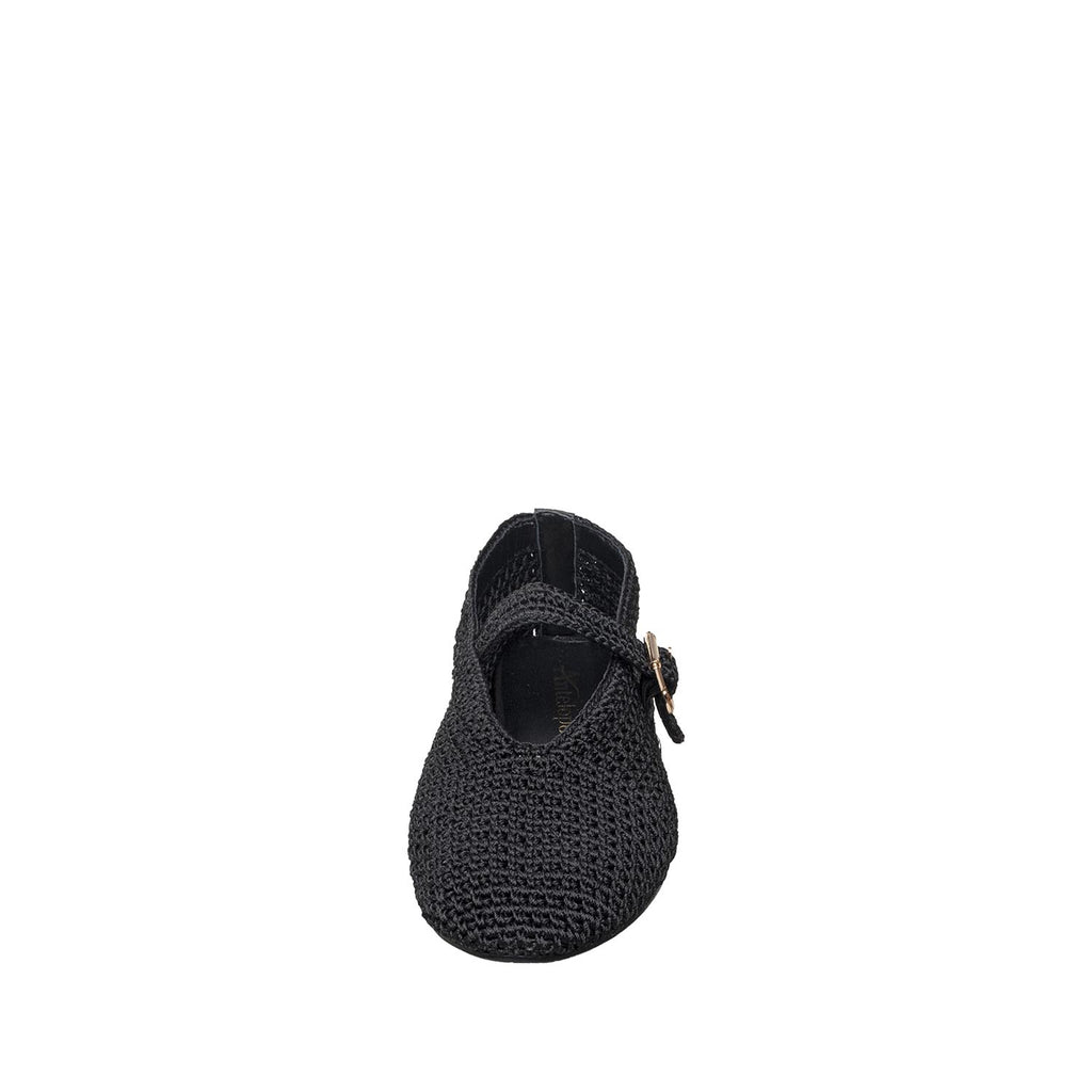 Womens Woven Mary Jane Flats With Buckle Comfort Style - Black - View 10 | J01 Daphne