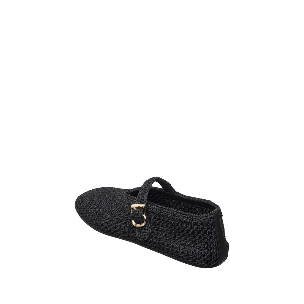 Womens Woven Mary Jane Flats With Buckle Comfort Style - Black - View 11 | J01 Daphne