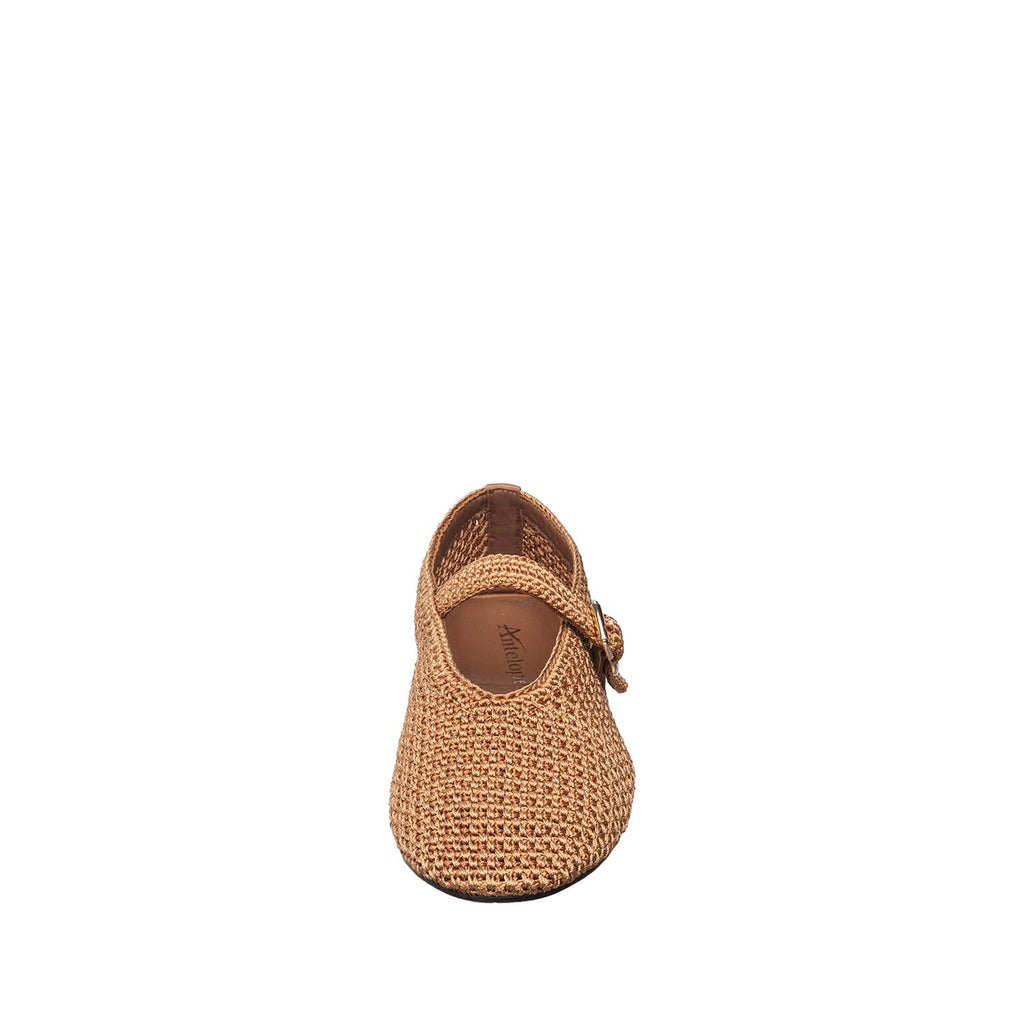 Womens Woven Mary Jane Flats With Buckle Comfort Style - Taupe - View 5 | J01 Daphne