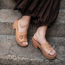 Womens Platform Mule Sandals Block Heel Comfort Style - Make up - Thumbnail 6 | K16 Jupiter
