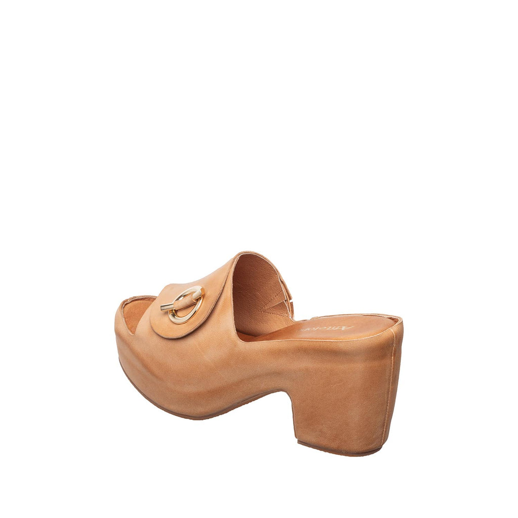 Womens Platform Mule Sandals Block Heel Comfort Style - Tan - View 11 | K16 Jupiter