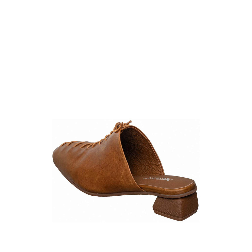 Low Heel Leather Mule Shoes Closed Toe | Antelope Shoes Whiskey / 5 Low Heel Leather Mule Shoes Closed Toe | Antelope Shoes Whiskey / 5