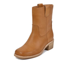 Mid Calf Leather Boots Camel Pull On - Camel - Thumbnail 1 | M64 Colbie
