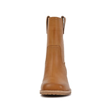 Mid Calf Leather Boots Camel Pull On - Camel - Thumbnail 4 | M64 Colbie
