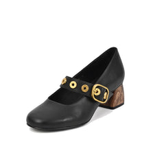 Black Mary Jane Shoes Buckle Strap Low Heel - Black - Thumbnail 1 | M77 Gigi
