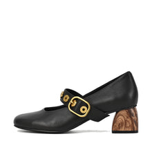 Black Mary Jane Shoes Buckle Strap Low Heel - Black - Thumbnail 2 | M77 Gigi
