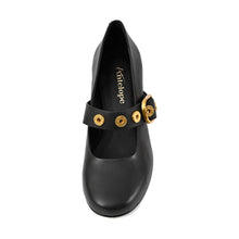 Black Mary Jane Shoes Buckle Strap Low Heel - Black - Thumbnail 6 | M77 Gigi
