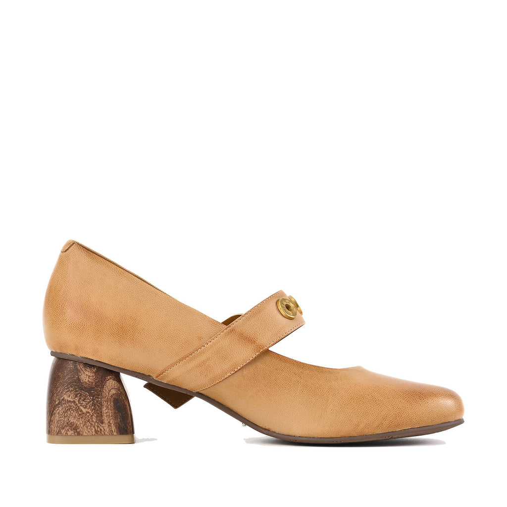 Black Mary Jane Shoes Buckle Strap Low Heel - Camel - View 10 | M77 Gigi
