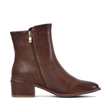Brown Leather Ankle Booties in Deep Coffee - Coffee - Thumbnail 3 | O51 Selene
