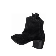 Suede Ankle Boots Front Zip Square Toe - Black - Thumbnail 5 | O60 Jordan
