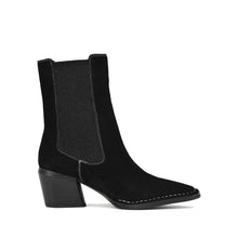 Suede Chelsea Boots Elastic Panel Pointed Toe - Black - Thumbnail 3 | O65 Jane
