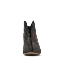 Metallic Ankle Booties Layered Artisan Finish - Black Coffee - Thumbnail 4 | P23 Gretchen
