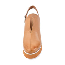 Leather Clogs Platform Sole Slingback Strap - Taupe - Thumbnail 6 | P42 Indie
