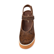Leather Clogs with Strap Platform Adjustable Closure - Black Coffee - Thumbnail 7 | P43 Ingrid
