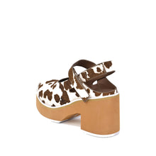 Leather Clogs with Strap Platform Adjustable Closure - Brown - Thumbnail 12 | P43 Ingrid
