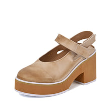 Leather Clogs with Strap Platform Adjustable Closure - Make Up - Thumbnail 15 | P43 Ingrid
