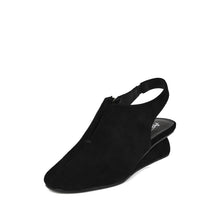 Black Suede Wedge Slingback Closed Toe Comfort - Black - Thumbnail 8 | Q42 Drea
