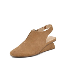 Black Suede Wedge Slingback Closed Toe Comfort - Taupe - Thumbnail 2 | Q42 Drea
