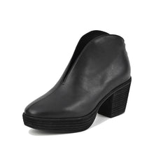 High Heel Ankle Booties Hand-Brushed Leather - Black - Thumbnail 8 | Q50 Easten
