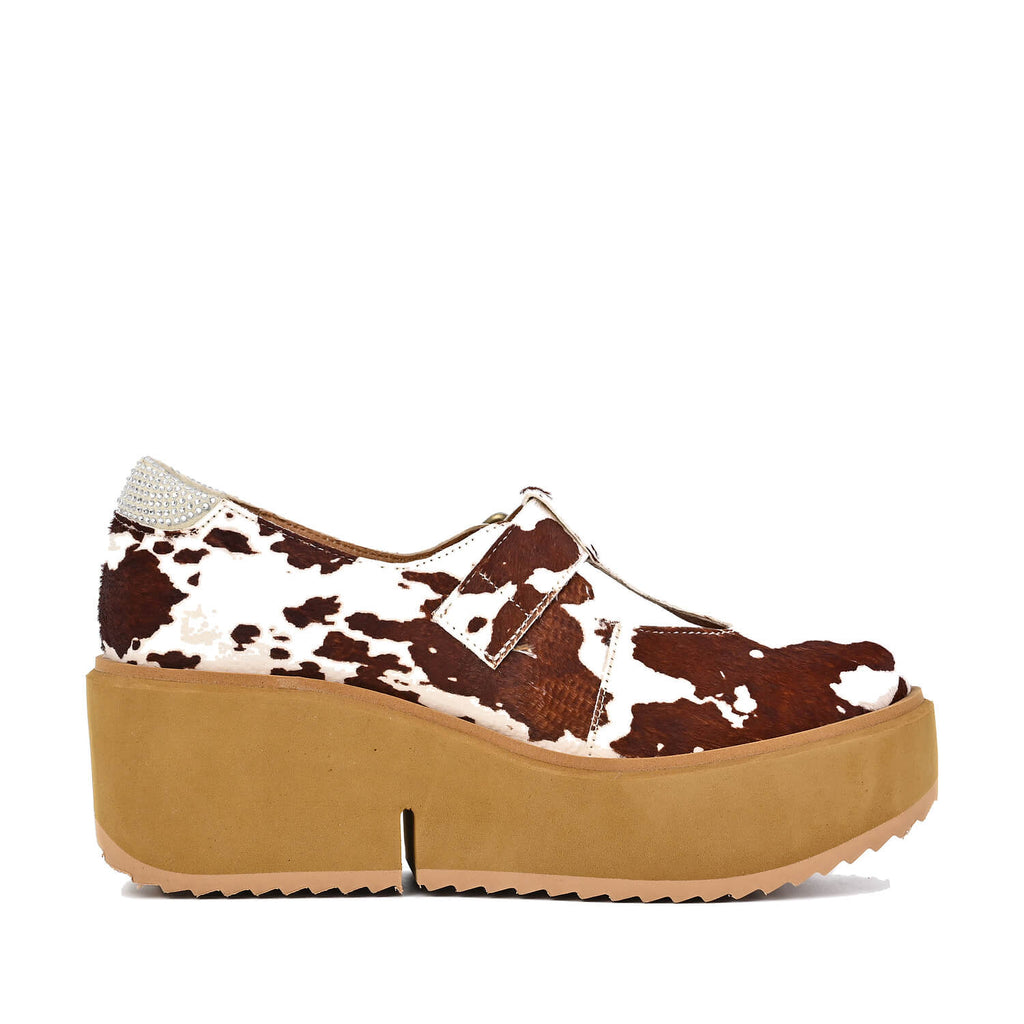 Platform Mary Jane Clogs Buckle Strap Leather - Brown - View 10 | Q82 Preston