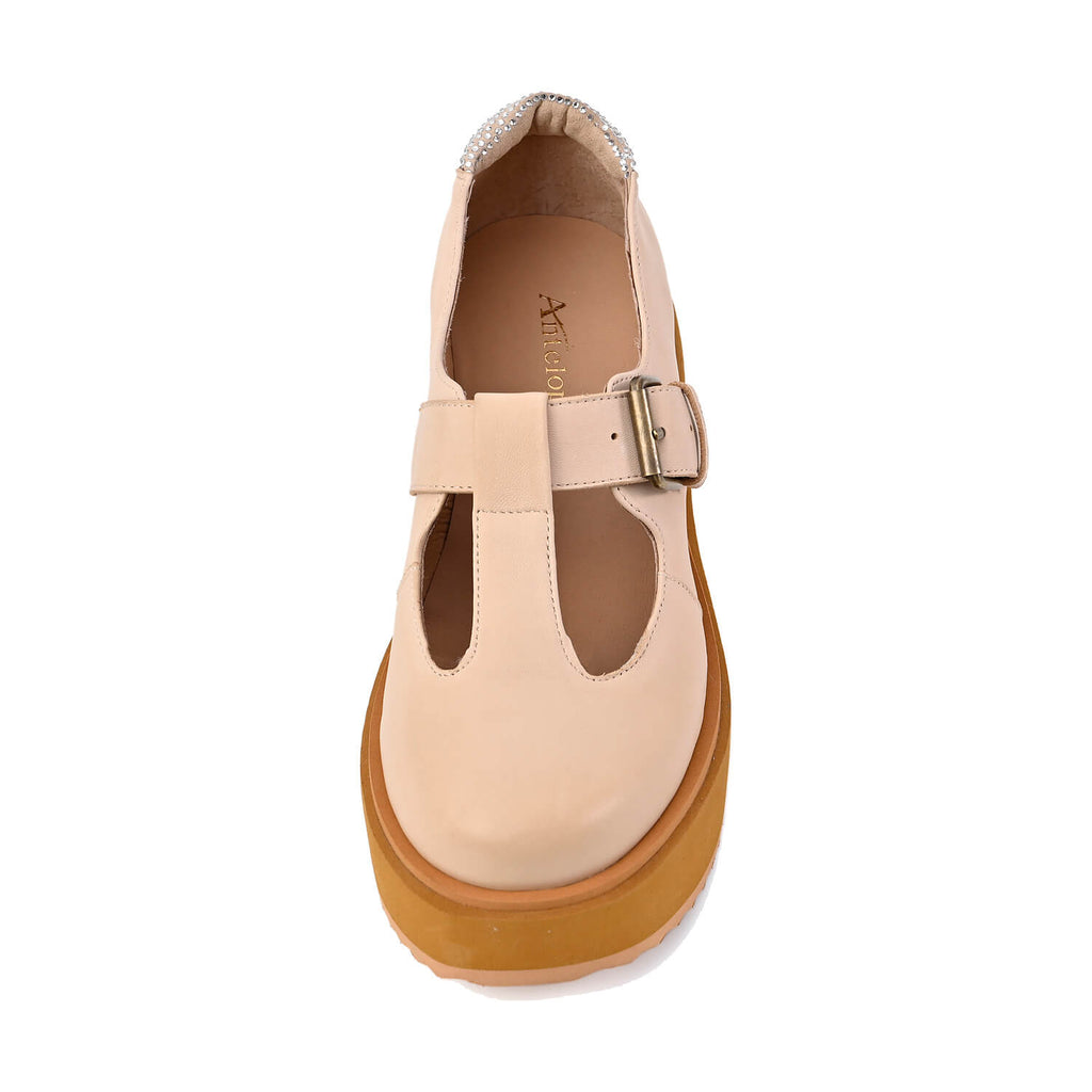 Platform Mary Jane Clogs Buckle Strap Leather - Make Up - View 20 | Q82 Preston