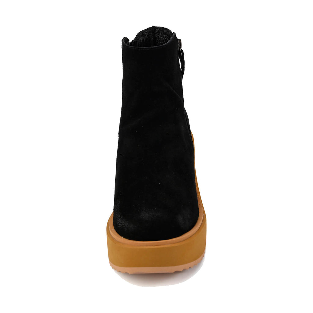 Suede Platform Boots Black Ankle Height - Black - View 7 | Q83 Prue
