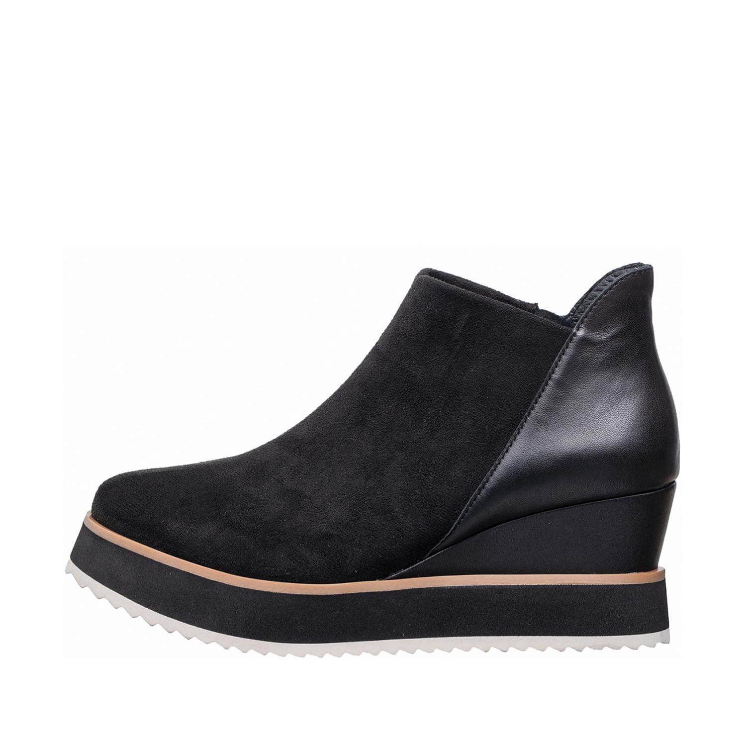 Suede Wedge Ankle Booties Elastic Side Panel | Antelope Shoes
