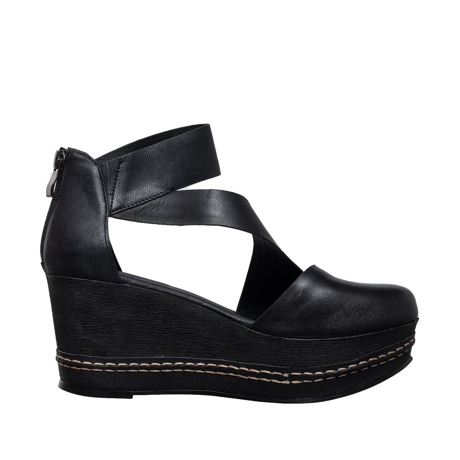 Stylish Mary Jane Style Strap Wedge Mules Antelope Official