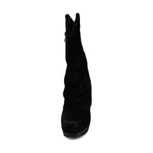 Fold Over Boots Mid Calf Suede Platform - Black - Thumbnail 7 | R39 Talia

