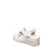 Womens White Leather Wedge Sandals Braided Strap Comfort Style - Make up - Thumbnail 5 | S71 Jemma
