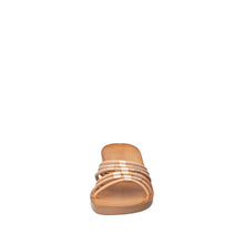Womens Strappy Slide Sandals Leather Comfort Casual - Tan - Thumbnail 4 | T44 Frida
