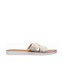 Womens Embroidered Slide Sandals Flat Comfort Summer Style - White - Thumbnail 8 | T46 Alex
