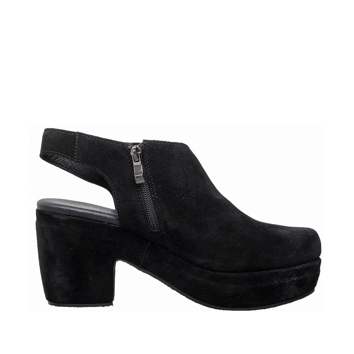 Suede Slingback Platform Clogs Block Heel | Antelope Shoes