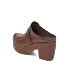 Leather Clog Mules Stitched Loafer Upper Platform - Coffee - Thumbnail 5 | U07 Jada
